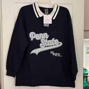🆕 Penn State Navy Long Sleeve Polo Sweatshirt